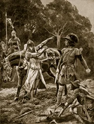 William erhält Nachricht vom Aufstand im Norden, Illustration aus 